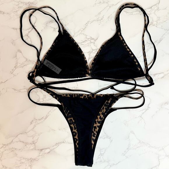 Boutique Double Layered Animal Print Bikini Too XL & Bottom L $99 - Picture 13 of 14